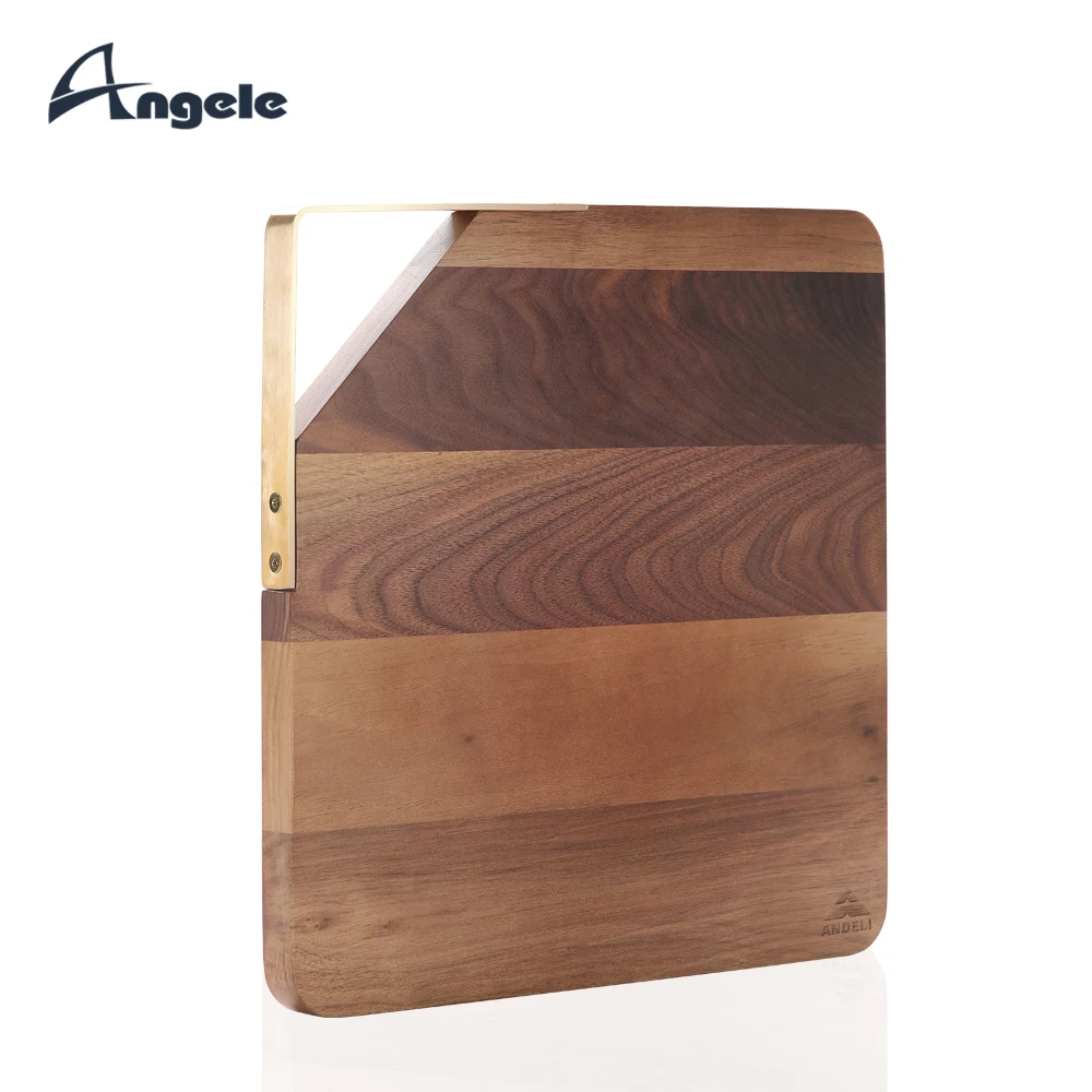 Walnut Wood Butcher Chopping Board with Copper Handle Wood Cutting Board