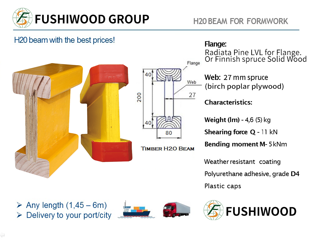 Scaffolding Formwork System H20 Timber Beam Wooden I Beam For