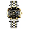 Silver gold black stainless steel strap