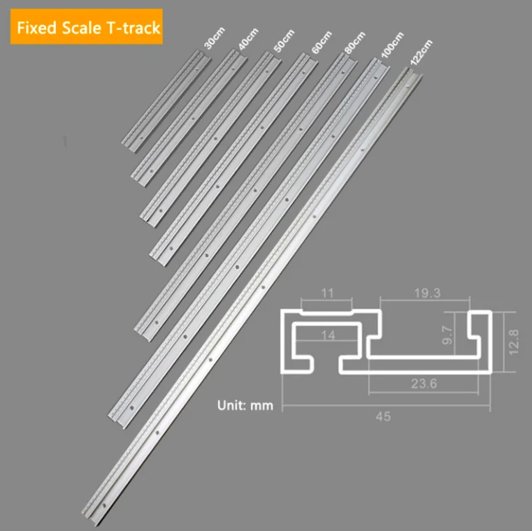 T-Slot T-Track 800mm Lega di alluminio T-Slot Mitra Track per sega da  tavolo Router Strumento per la lavorazione del legno