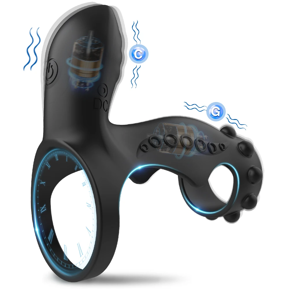 Vibrating Penis Ring Cock Sleeve,Clitoral G-spot Vibrator Penis Extender with 10 Intense Vibration Modes,Dual Ring Adult Sex Toy Vibrating Penis Ring Cock Sleeve,Clitoral G-spot Vibrator Penis Extender with 10 Intense Vibration Modes,Dual Ring Adult Sex Toy