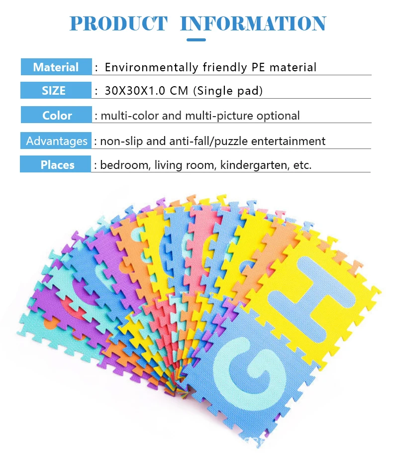 
Оптовая продажа, детские коврики-пазлы из вспененного этилвинилацетата, 30x30, напольный коврик для упражнений в спортзале с алфавитом, детский коврик для ползания 