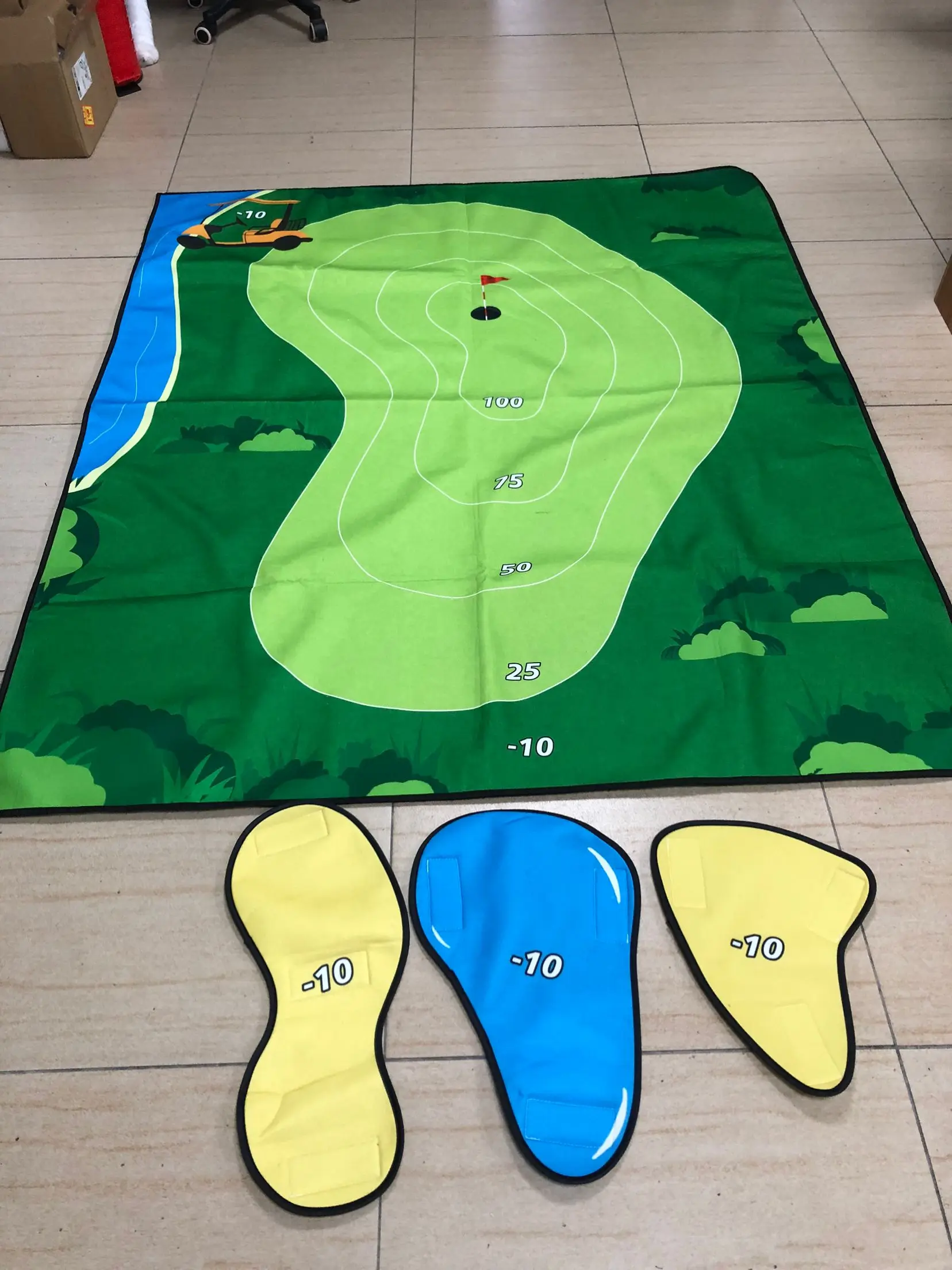 Chipping Golf and Dart Practice Mats Golf Game Training Mat Games for Family Kids Stick Chip Golf Set Backyard Game