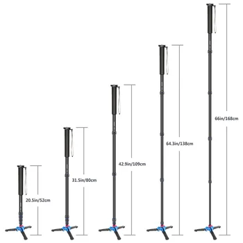 Neewer Extendable Camera Monopod With Removable Foldable Tripod Support Base Aluminum Alloy for Canon Nikon Sony DSLR Cameras detail image