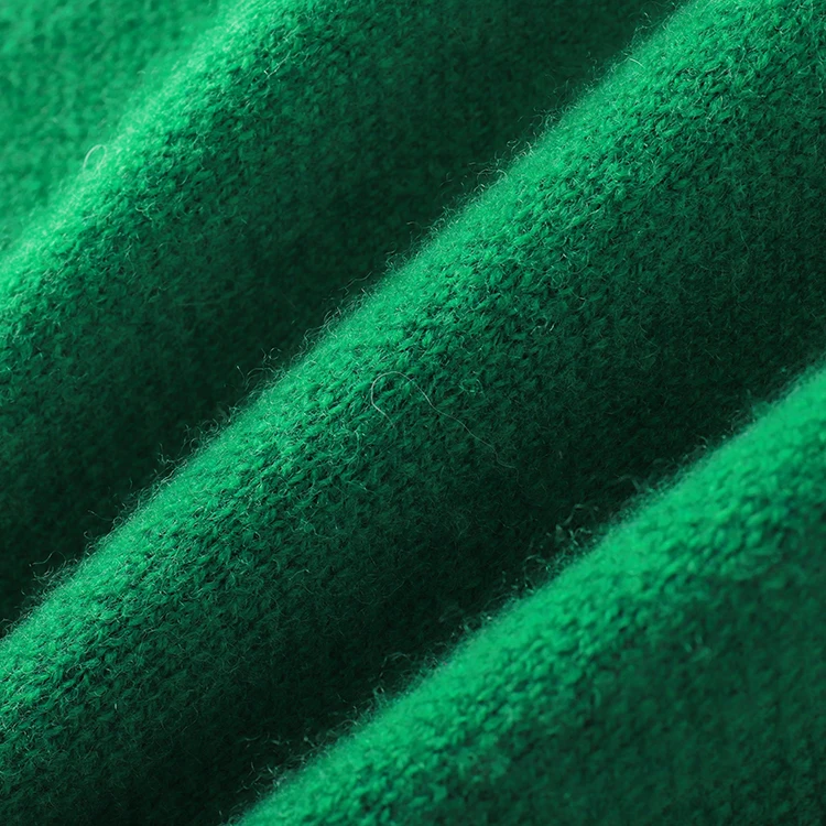 Knitwear Manufacturer Custom Dark Green High Collar Button Cloak