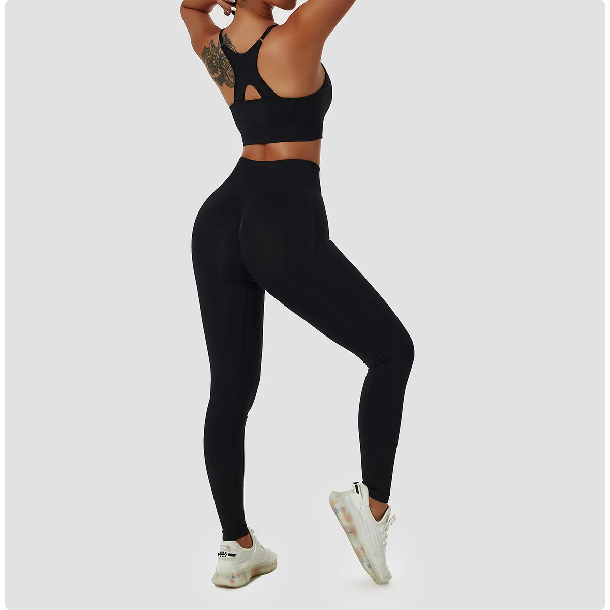 Women Seamless Sportswear Quick Dry Workout Leggings Suit Activewear