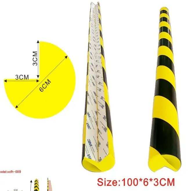 100*6*3cm yellow and black foam wall guard PU corner protector foam corner guard