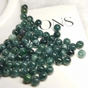 JD GEMS 6-10mm Round Natural African Jade Beads Green Loose Gemstones for Bracelet Jewelry Making-Factory Wholesale