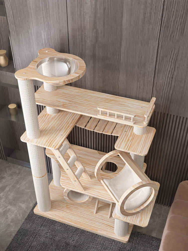 Durable Cat Tree Tall Tower With Large Cat Condo Furniture Maine Coon Scratching Posts Cat Toys