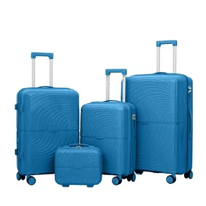 Designer Luxury Travel Trolley Bag Best Quality Wholesale PP Luggage Sets Big Size Soft Handle Waterproof Wheel Suitcase