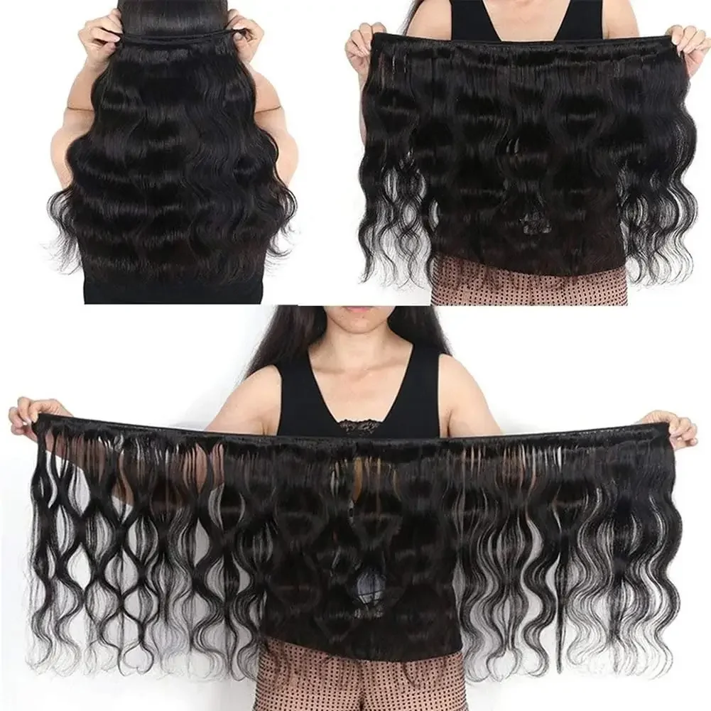Extensões de cabelo humano body wave tecimento ondulado_voghion.com