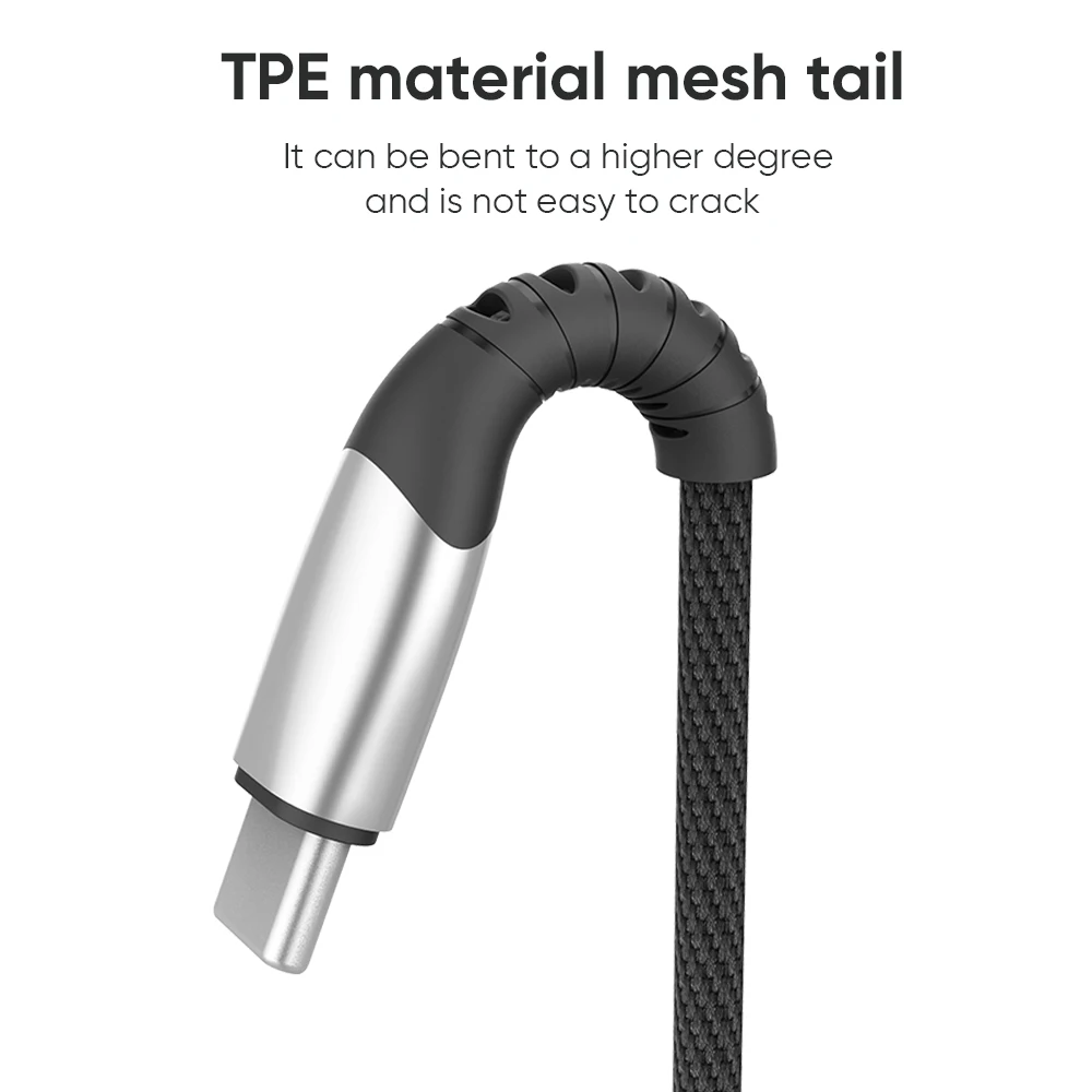 Oem Usb Type C Cable 3a Fast Charging Led Display Cable Protector Usb