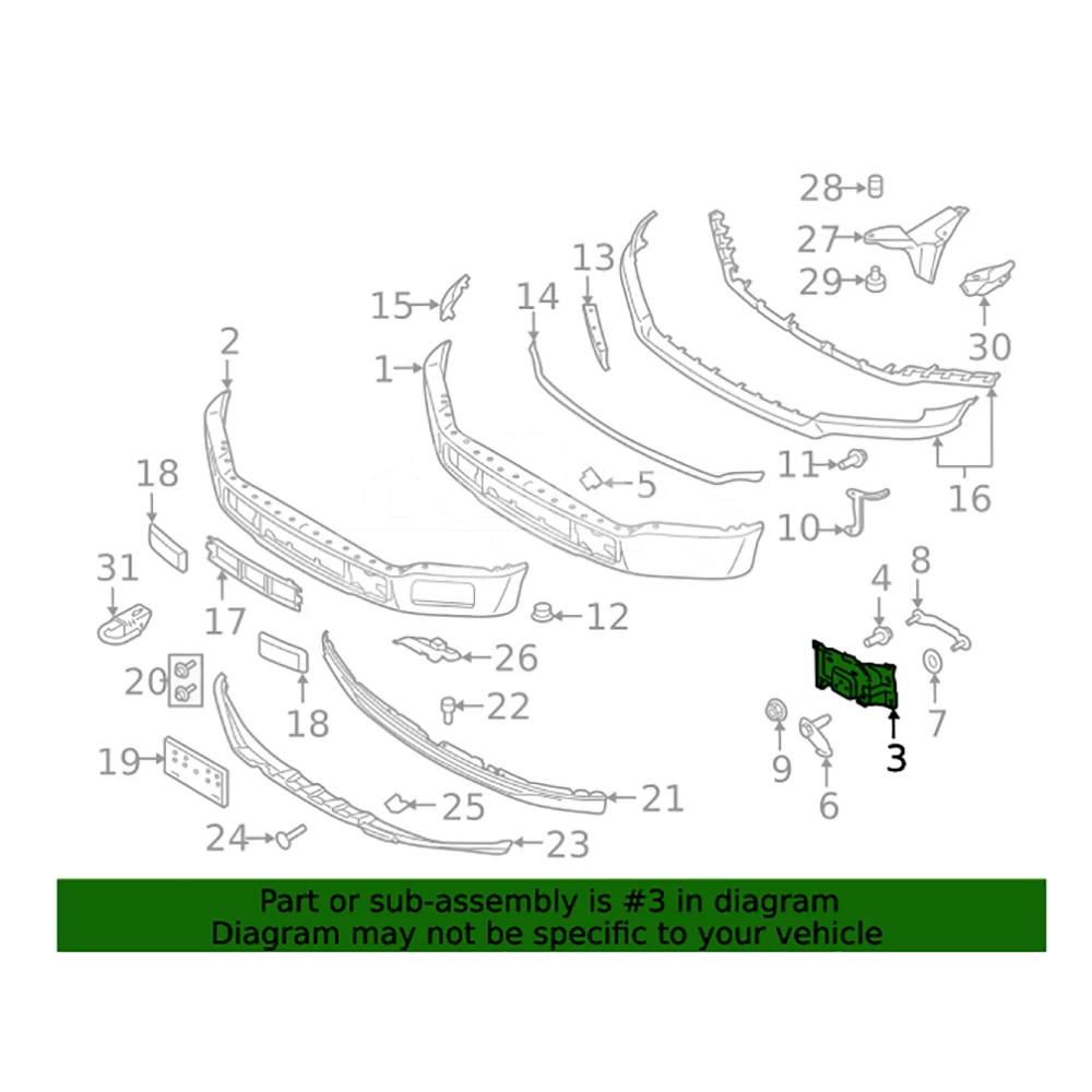 JL3Z17B984A JL3417B984AA Big Right Front Bumper Br — 5