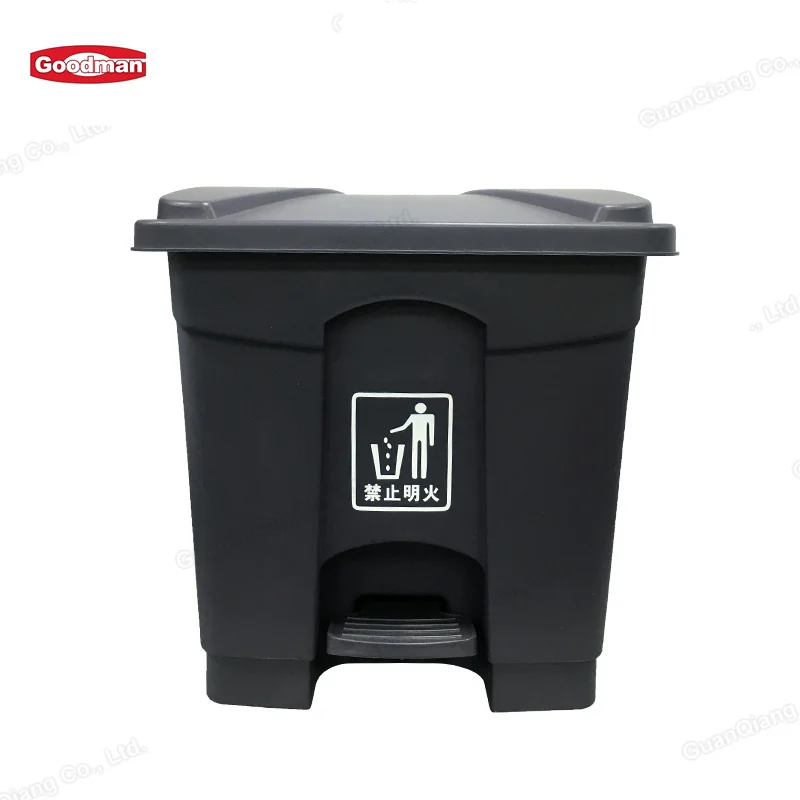 Bulk Plastic Trash Cans 13 Gallon Sanitary Kitchen Black Foot Pedal
