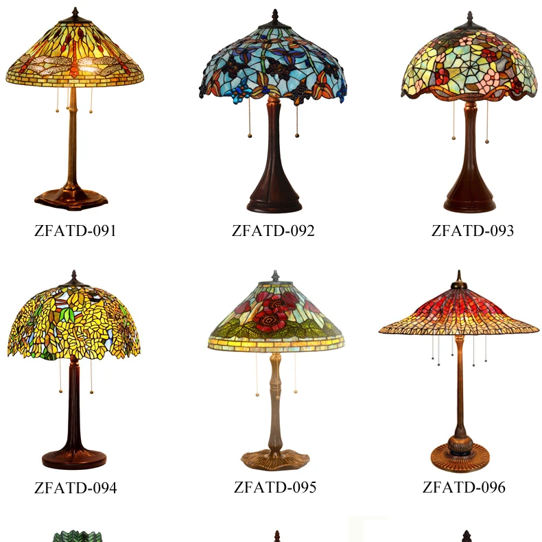 zf最低价格蒂芙尼风格彩色玻璃台灯 (旧) 蒂芙尼玻璃台灯艺术蒂芙尼