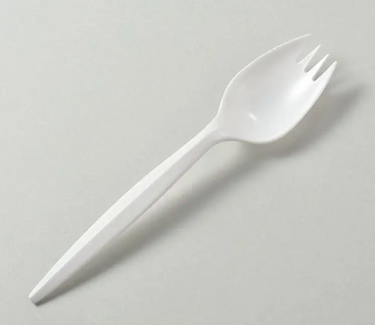 Disposable Plastic Sporks Cutlery Plastic Disposable Cutlery White