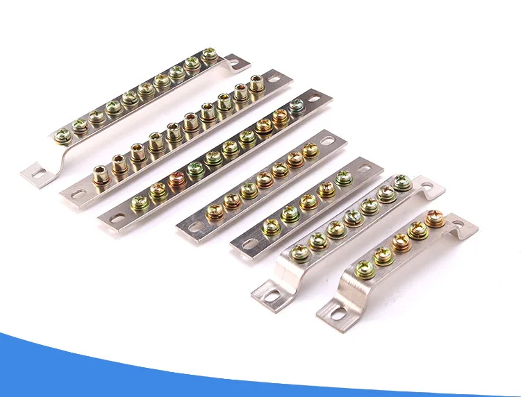 Double Row Screw Brass Line Terminal Earthing Neutral Link Bus Bar for Transformer and Control Panel Board