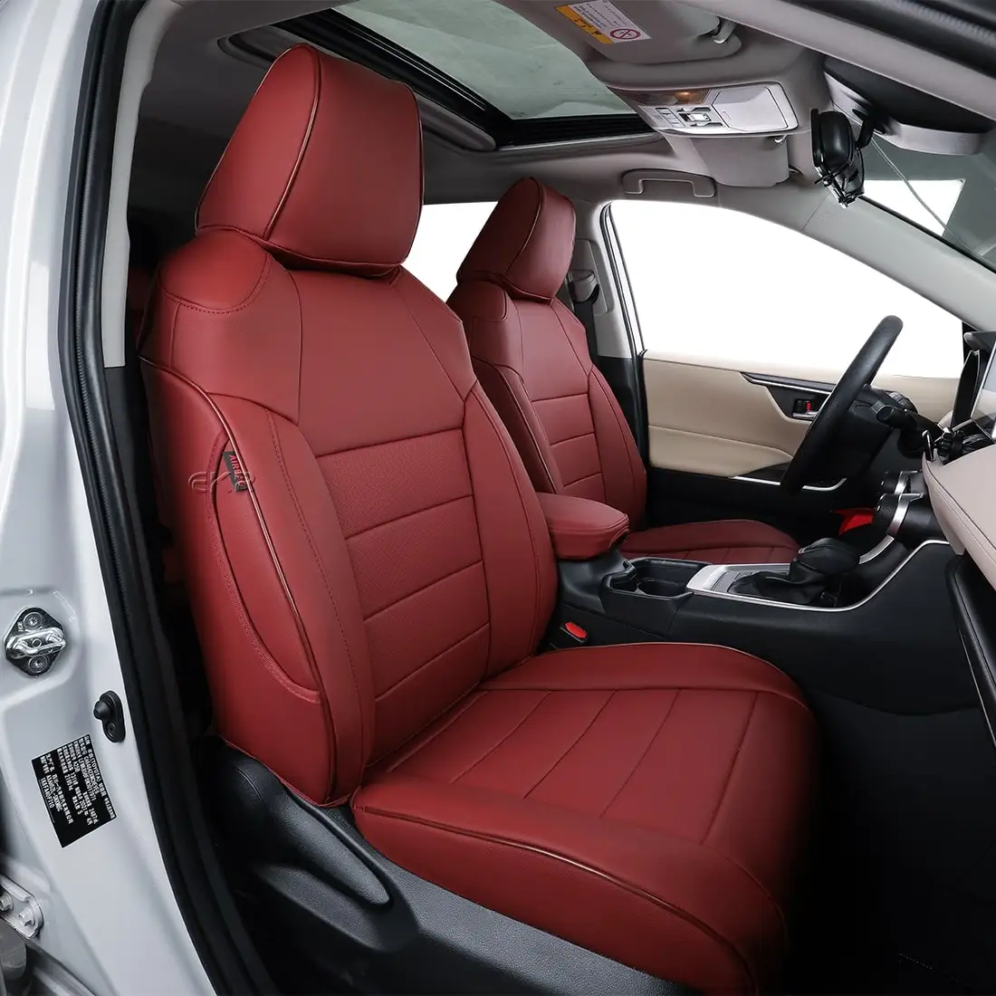 EKR Custom Fit Full Set Leather Car Seat Covers for Dodge Journey 2013-2022 Breathable Material
