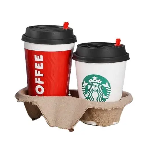 Source Corrugated Cardboard Box Coffee Drink 2 4 Cup Holder Tray Cup  Carrier Holders Paper Cups on m.