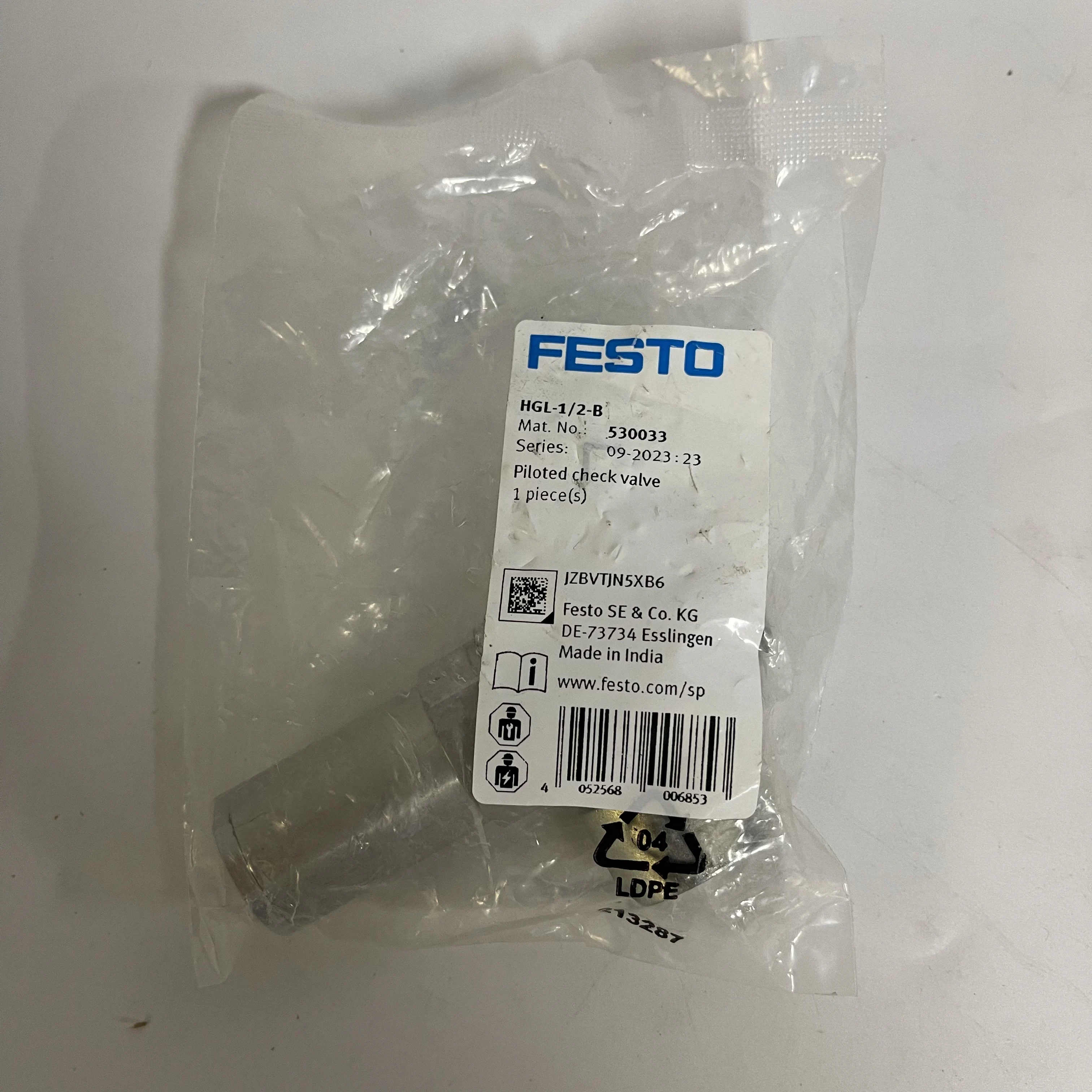 FESTO Piloted Check Valve HGL-1/2-B FESTO Piloted Check Valve HGL-1/2-B