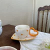Orange Heart shape handle cup 280ml heart dish