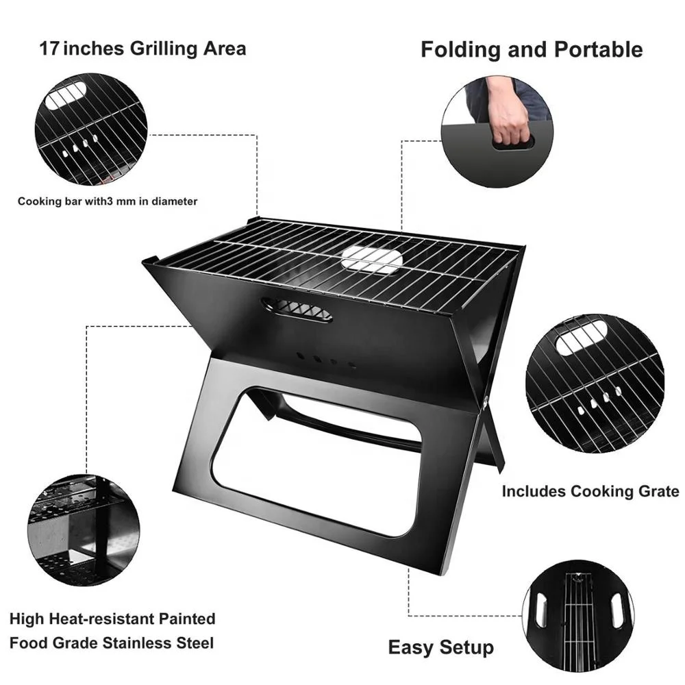 X Shape Charcoal Barbeque Collapsable German Florabest BBQ Grill