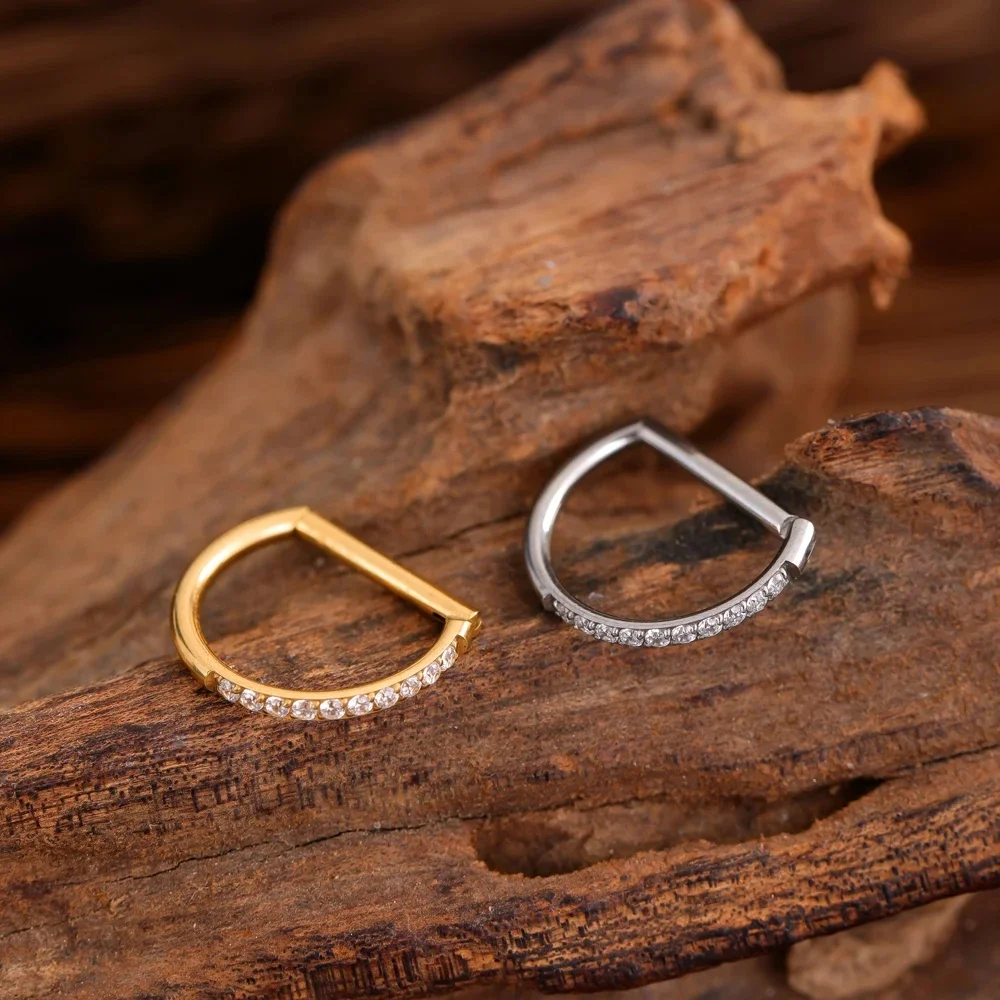 Hoop Earrings 18g Titanium Nose Ring Gold Nose Stud 18g Titanium