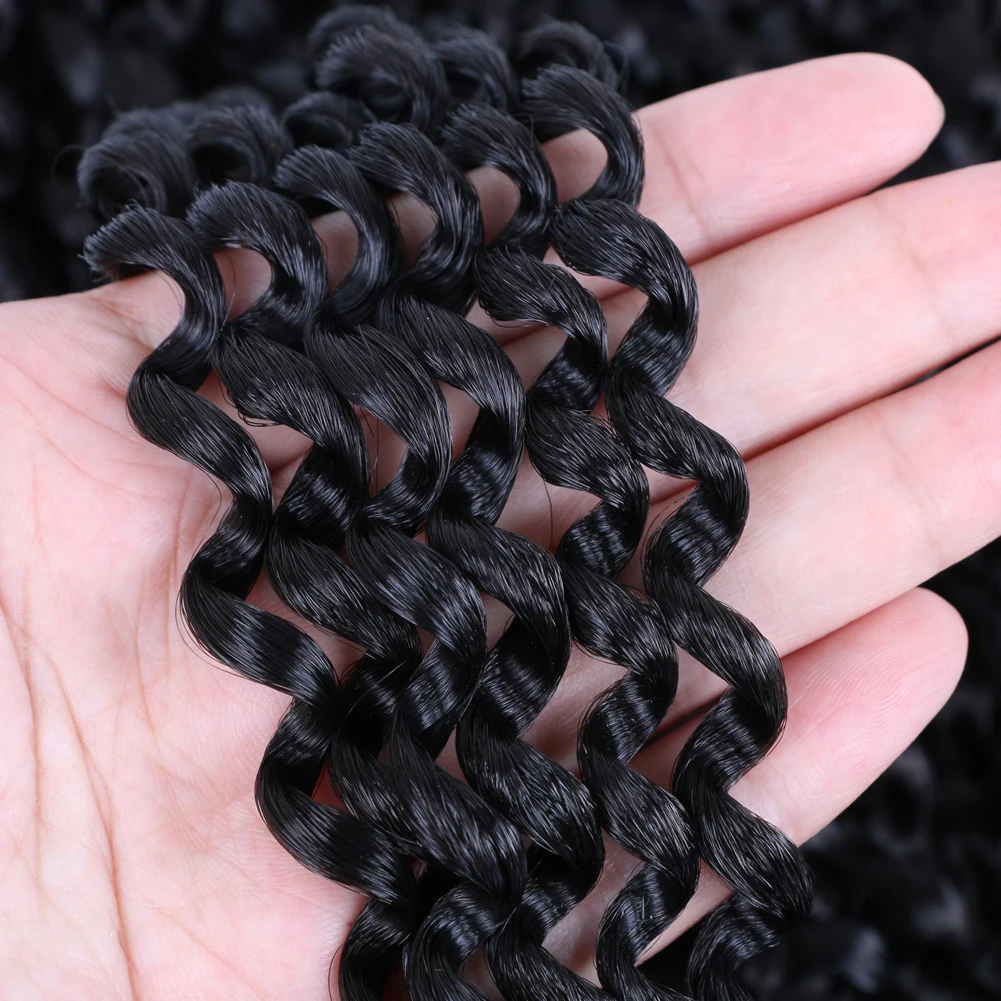 Häkelhaar Wasserwelle Xtrend Passion Twist Häkelhaar - 7 Packungen, 12  Zoll, Wasserwelle, T27 Farbe Bohemian Curl Flechten 12 Zoll, image size:1001x1001