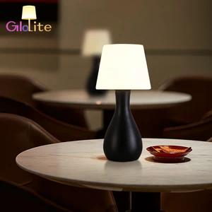 Simple Design Eco-Friendly Plastic Iron Body Drum Shade Warm White Light DC Chargeable Guangdong LED Lamp