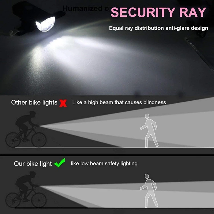 Outdoor Portable LED Front Rear Bicycle Light Flashlight USB Rechargeable IP65 Waterproof Cycling bike light set accessories manufacture