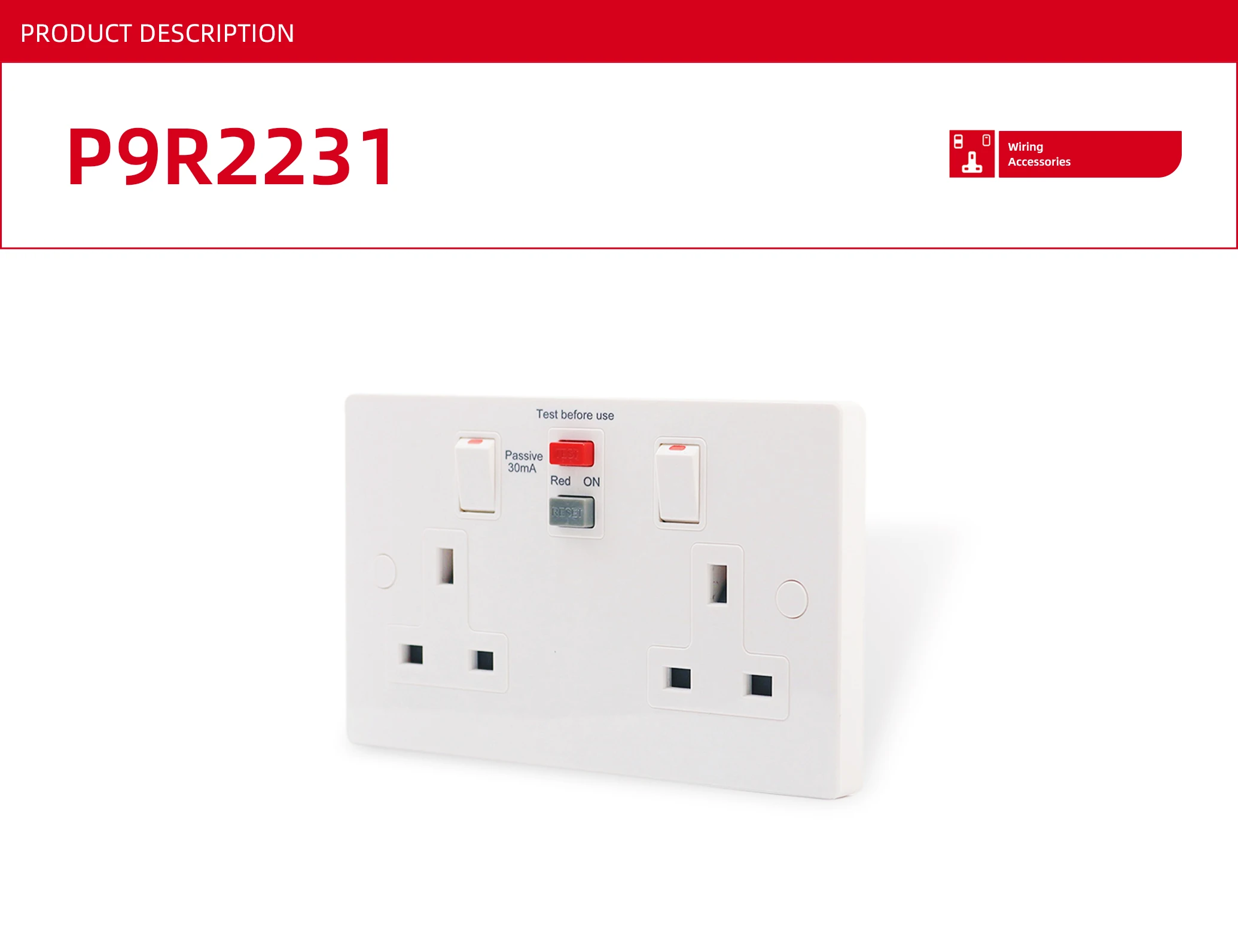 2gang Weatherproof Socket With Rcd 13a Electric Rcd Protected Socket
