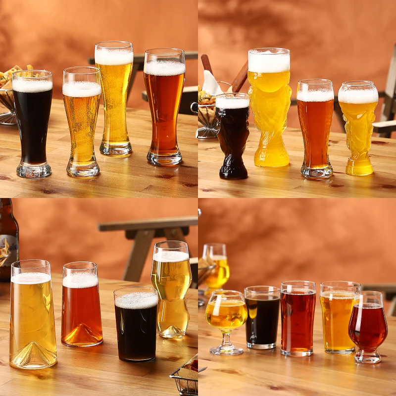 Wholesale Custom Logo Hand Blown Beer Mug World Football Wine Glass Cup