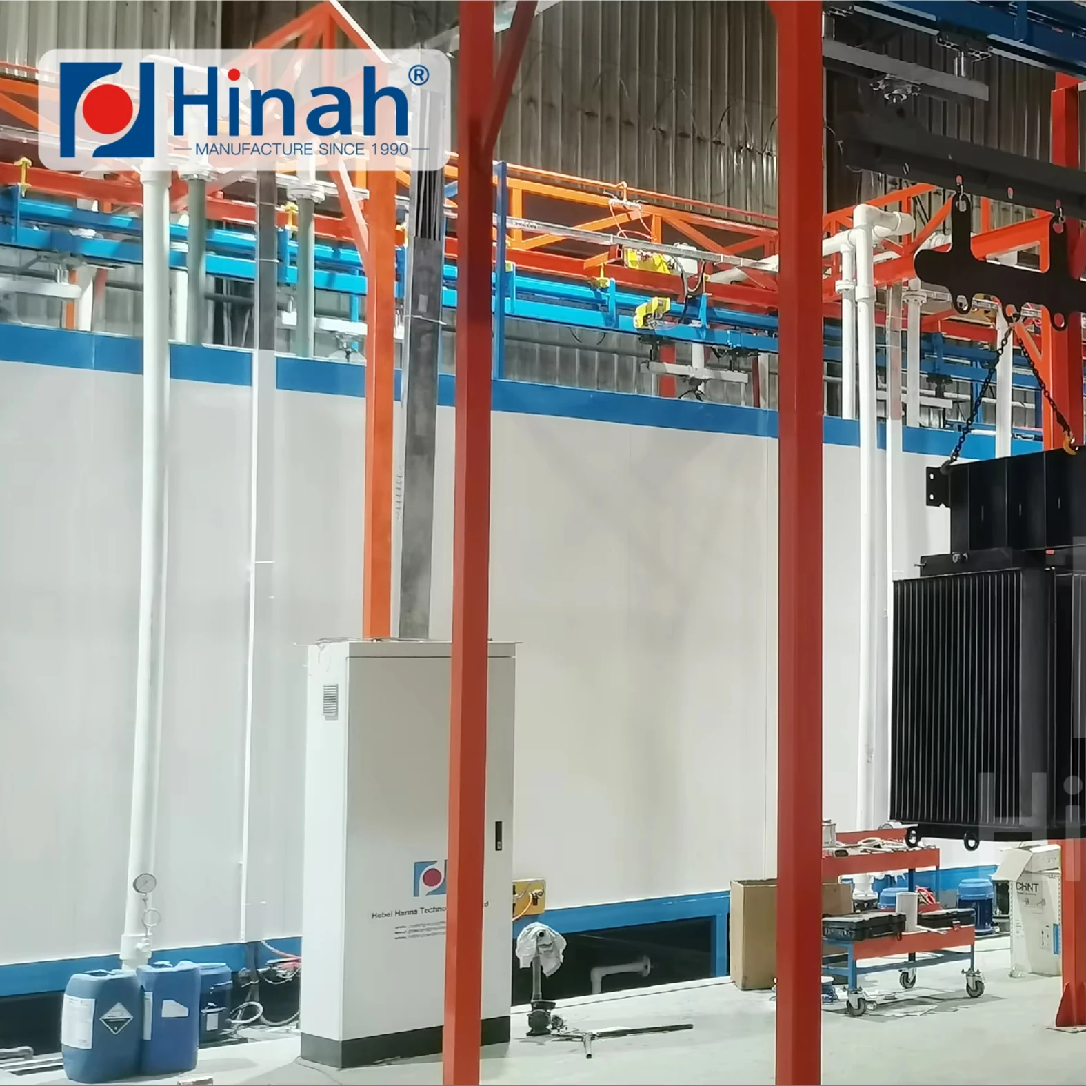 Full Automated Power and Free Conveyor Powder Coating Painting Line for Industrial  Transformers-1500kg