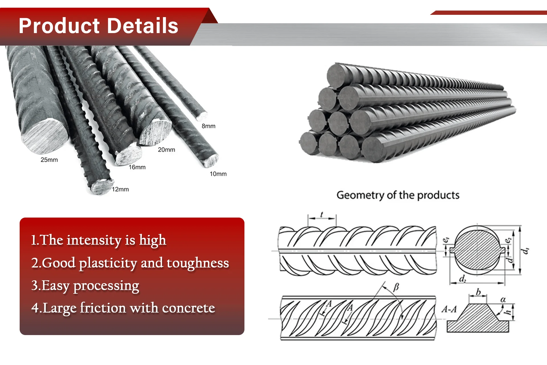 6MM 8MM 10MM 12MM Deformed Bar Mild steel Rebar Iron Rod China Supplier Carbon Y8 Y10 Y12 Cheap Imported steel Rebar