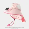 Sombrero abanico chal letra r-rosa-carga usb solar