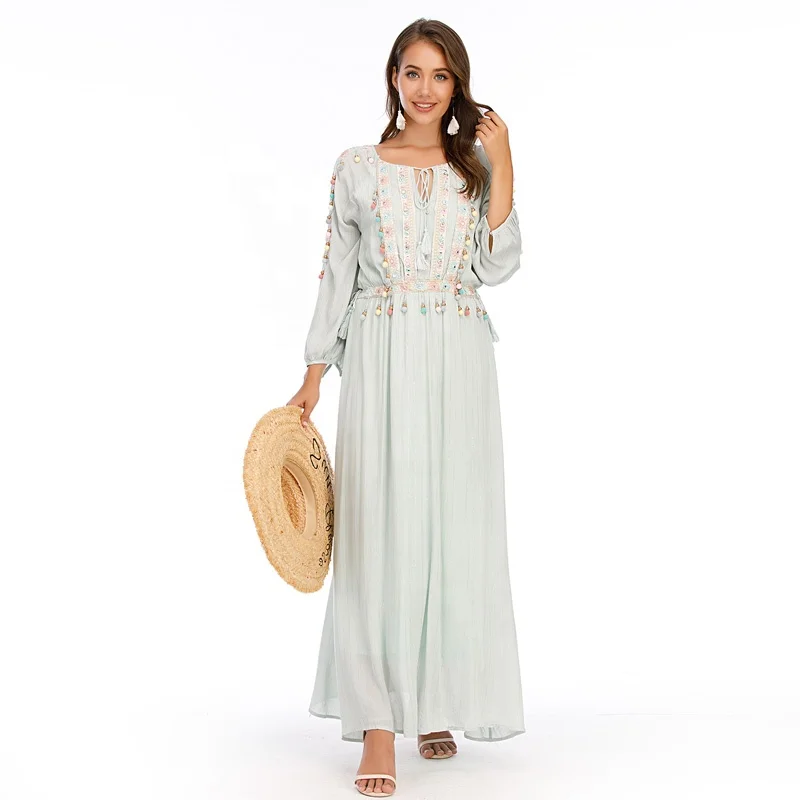 floor length half sleeve v neck maxi dress