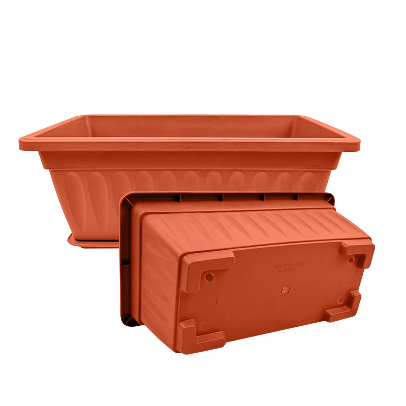 Large PP Plastic Rectangle Garden Flower Plant Pots with