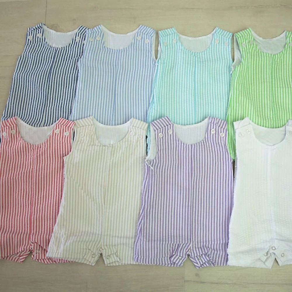 Wholesale Monogram Toddler Infant Blank Plain Seersucker Bubble Baby