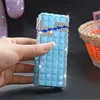 Boîte à cigarettes strass 20 paquets fins-bleu clair