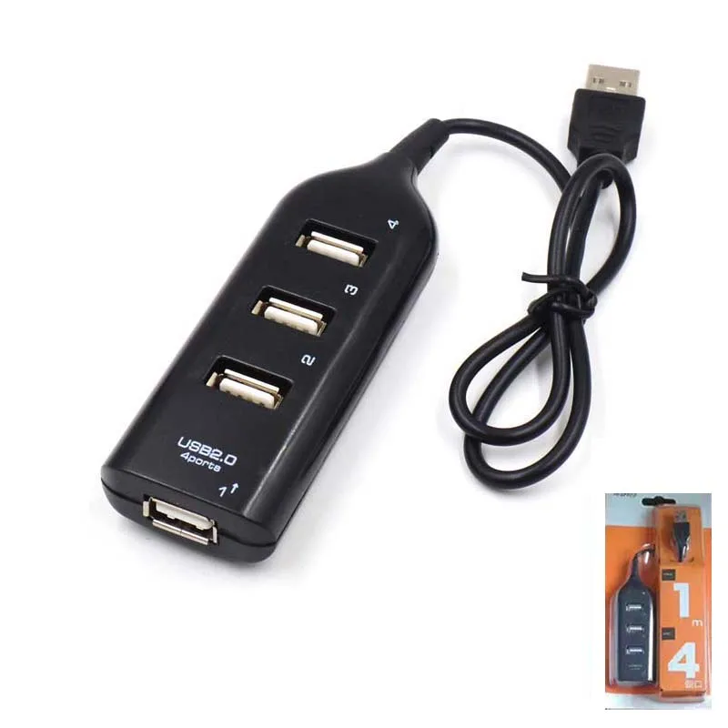 Cantell  USB2.0 4-port Extender Plug Spot Usb Splitter Hub2.0 Integrated Line 1 Drag 4 Usb Converter