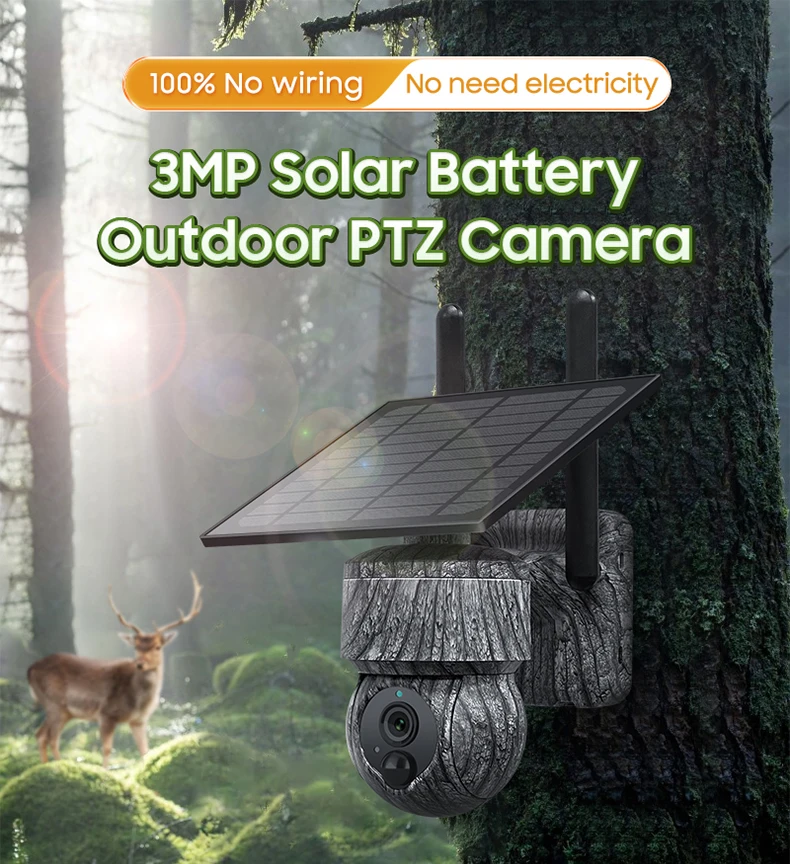 Q51 4G Gray Color Solar CCTV Dome Camera Mini Home Security Night Vision PTZ with Built-in Mic Two-Way Audio