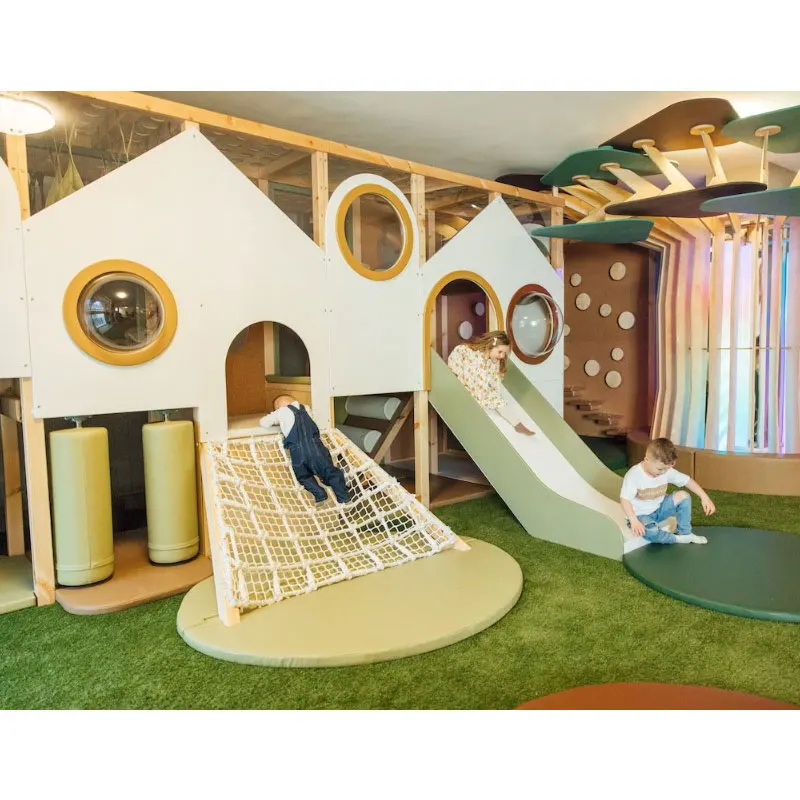 Forest Wood Theme Commercial Mall Kids Soft Play Area Obstacle Course Indoor Playground Equipment Fun Activities for Toddler