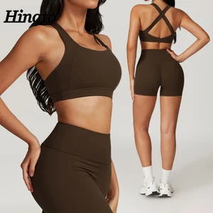 Workour Sets High Quality Women Sports Bra and Shorts Two Piece Active Wear Sets Private Label Gym Wear Sports Fitness Yoga Set