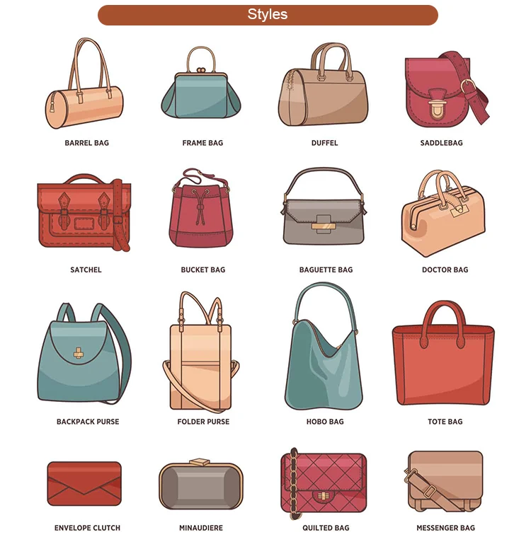 Стили сумок женских названия