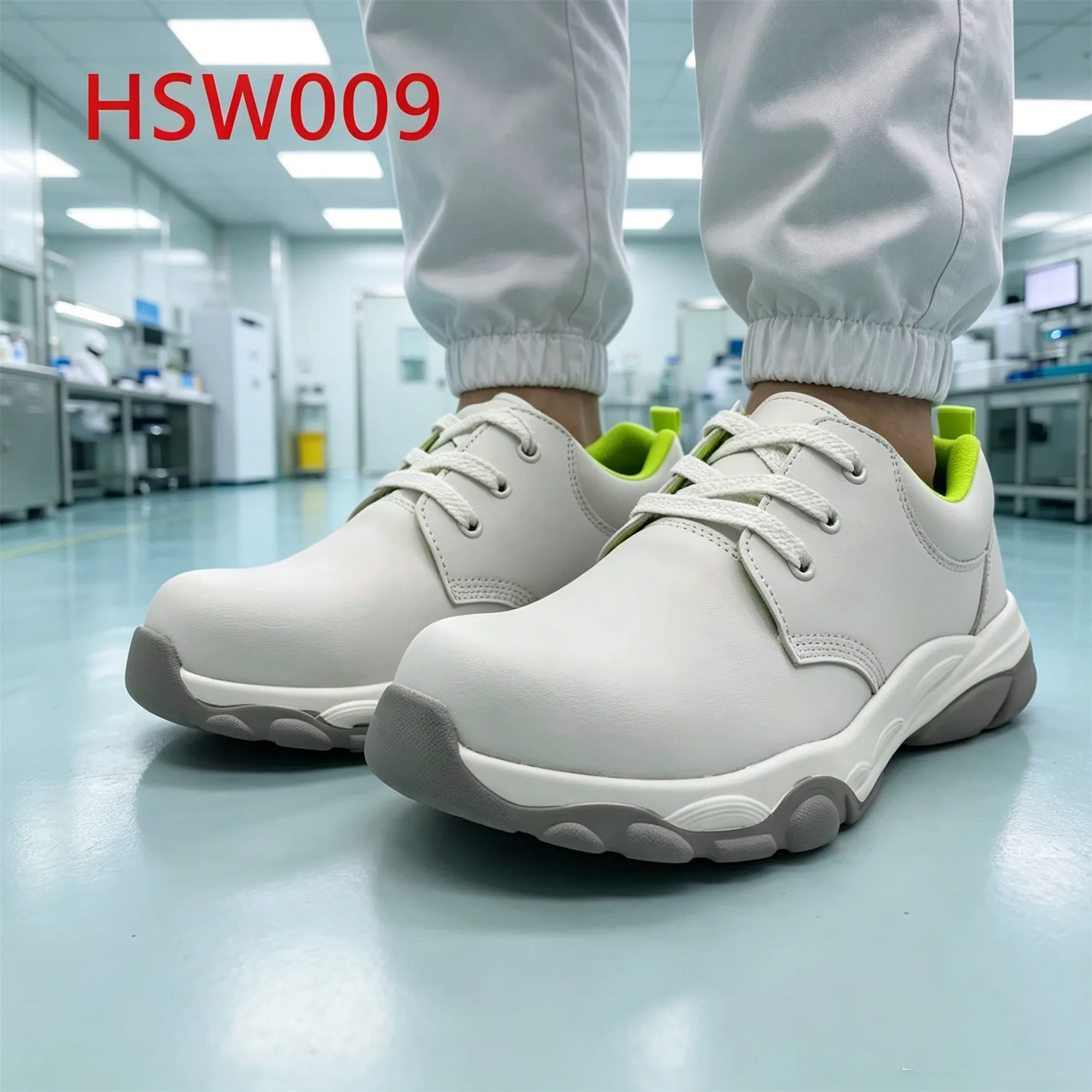 ZYF,Lint-free Cleanroom Anti-acid&alkali Sole White Safety Shoes Research Facility Fiberglass Toe Insert Work Clogs HSW009