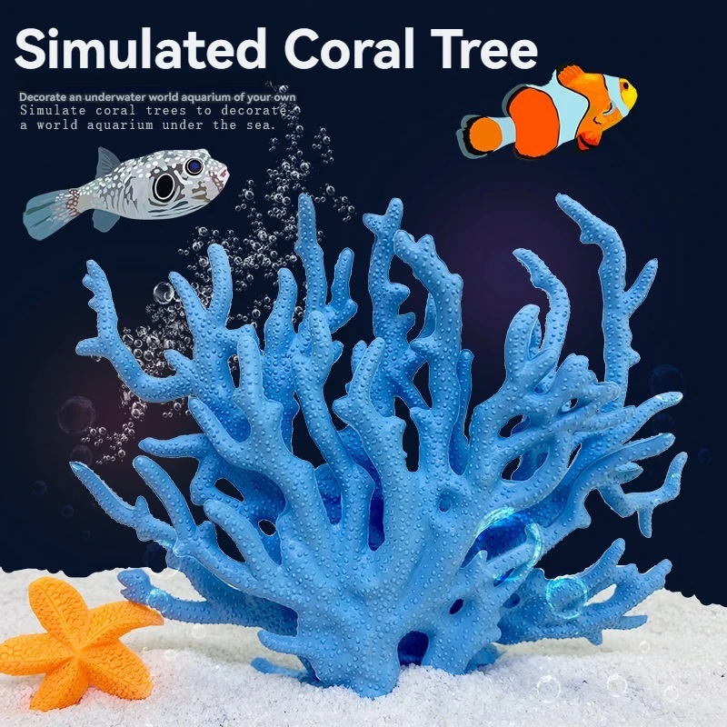 USMILE New Release Multi Colors Plastic Fish Tank Aquarium Accessories Landscaping Decoration 14cm Artificial Coral Tree