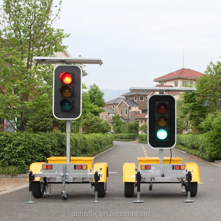 Smart Temporary LED Light Solar Portable Traffic Signal with Trailer