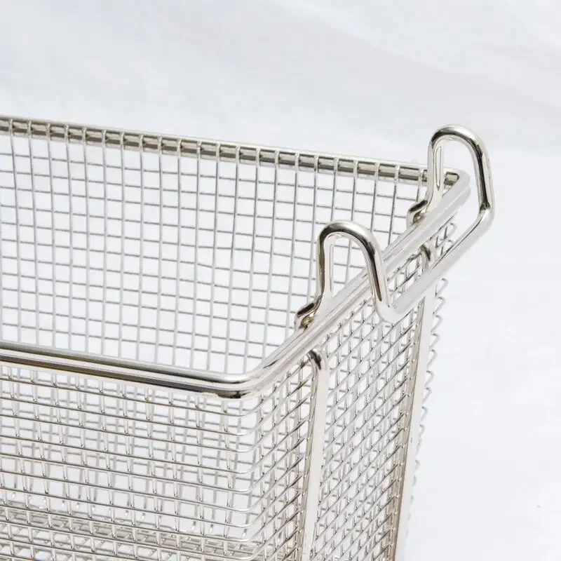 Perforated Strainer 304 Stainless Steel Non-stick Metal Frying Basket Rectangle Fry Chicken Basket KFC Fries Fryer Basket
