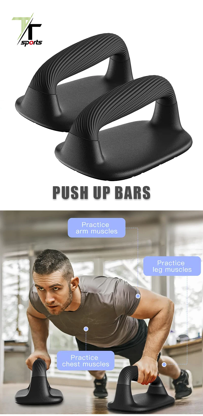 Push Up Bars,1 Pair Pushup Handles With Cushioned Foam Grip And Non