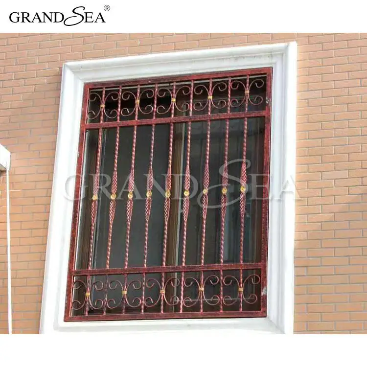 Modern House Safety Intergrated Simple Steel Window Grill Design